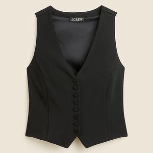 J.Crew Slim-fit Tuxedo Vest In City Crepe Women’s Size 10 Black Cropped NWT